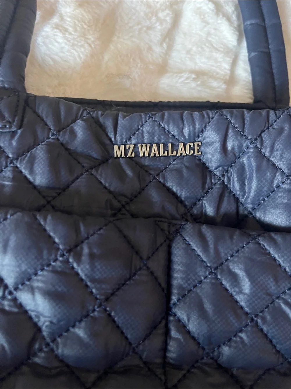 MZ Wallace Quilted Navy Tote
